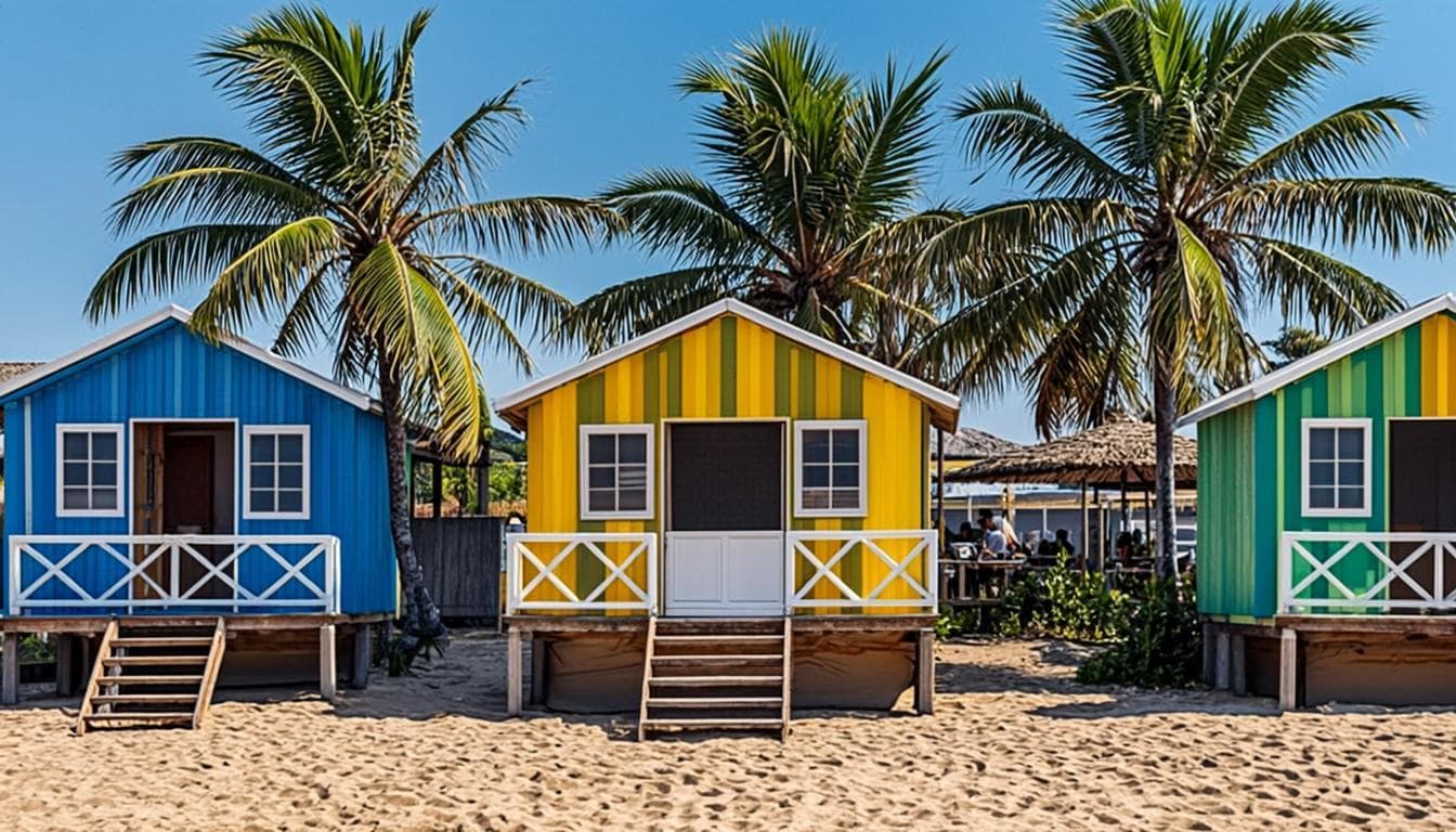 Casa colorida cerca de la playa